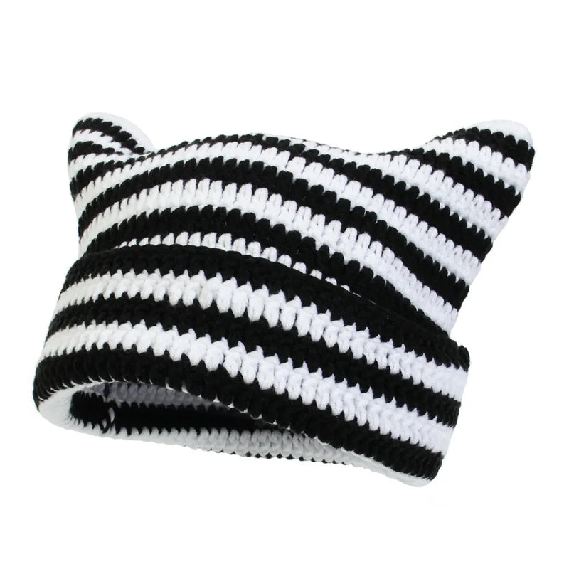 Black and White Crochet Hat