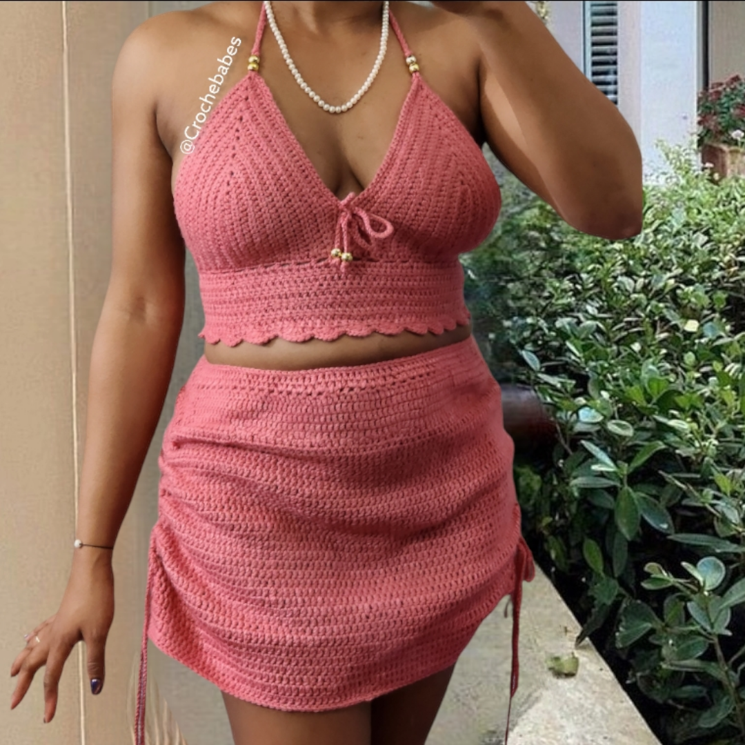 Rita Two pieces crochet set skirts women clothing Crochet top | beach wear | Sustainable | Crochet clothing