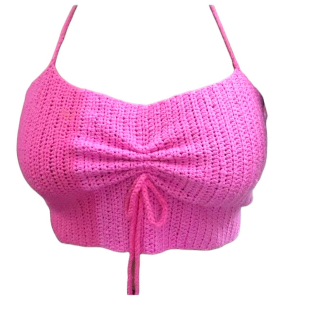 Pink crochet crop