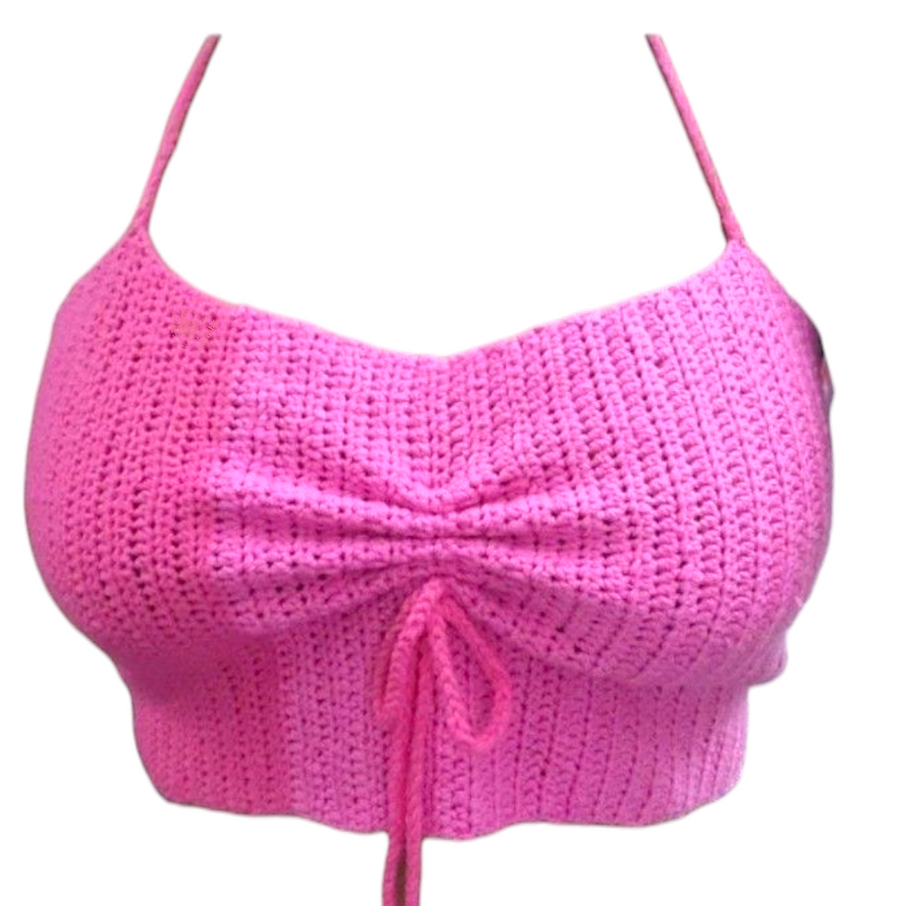 Pink crochet crop