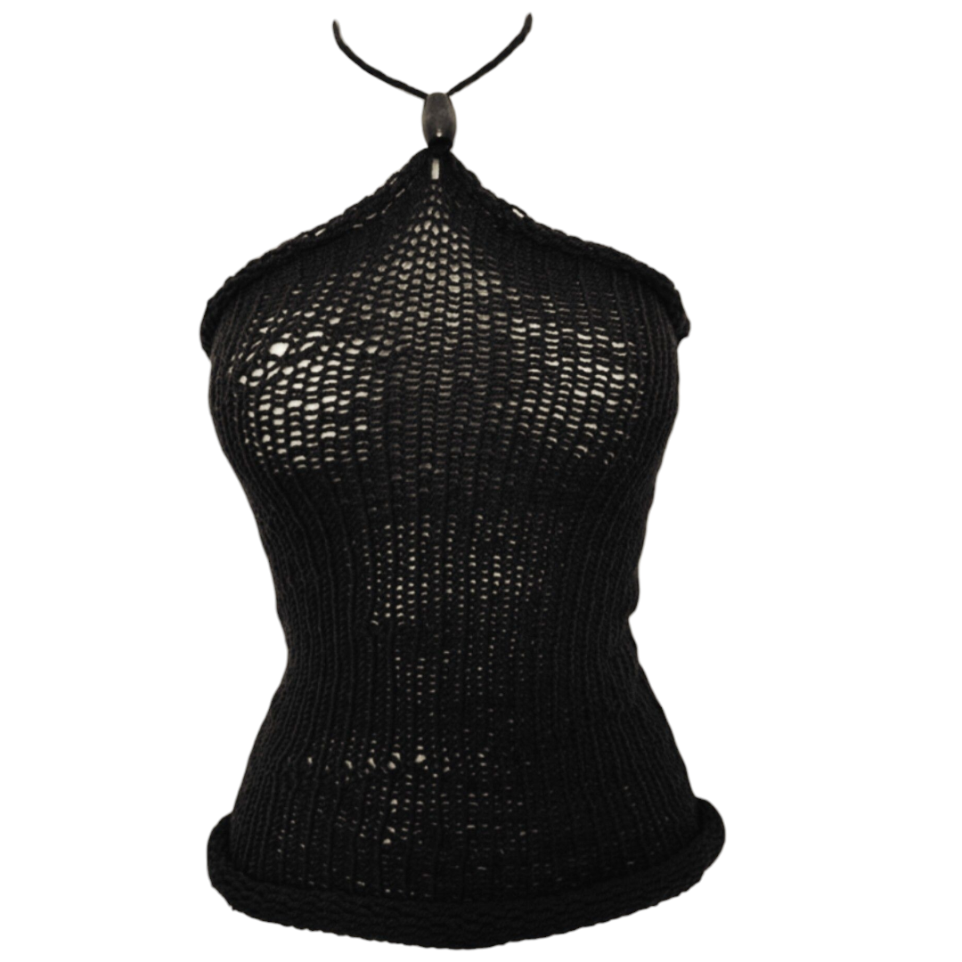 Black hand knitt summer top