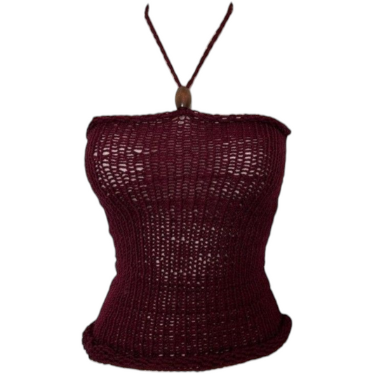 Wine hand knitt summer top