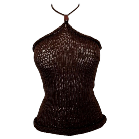 Brown hand knitt summer top