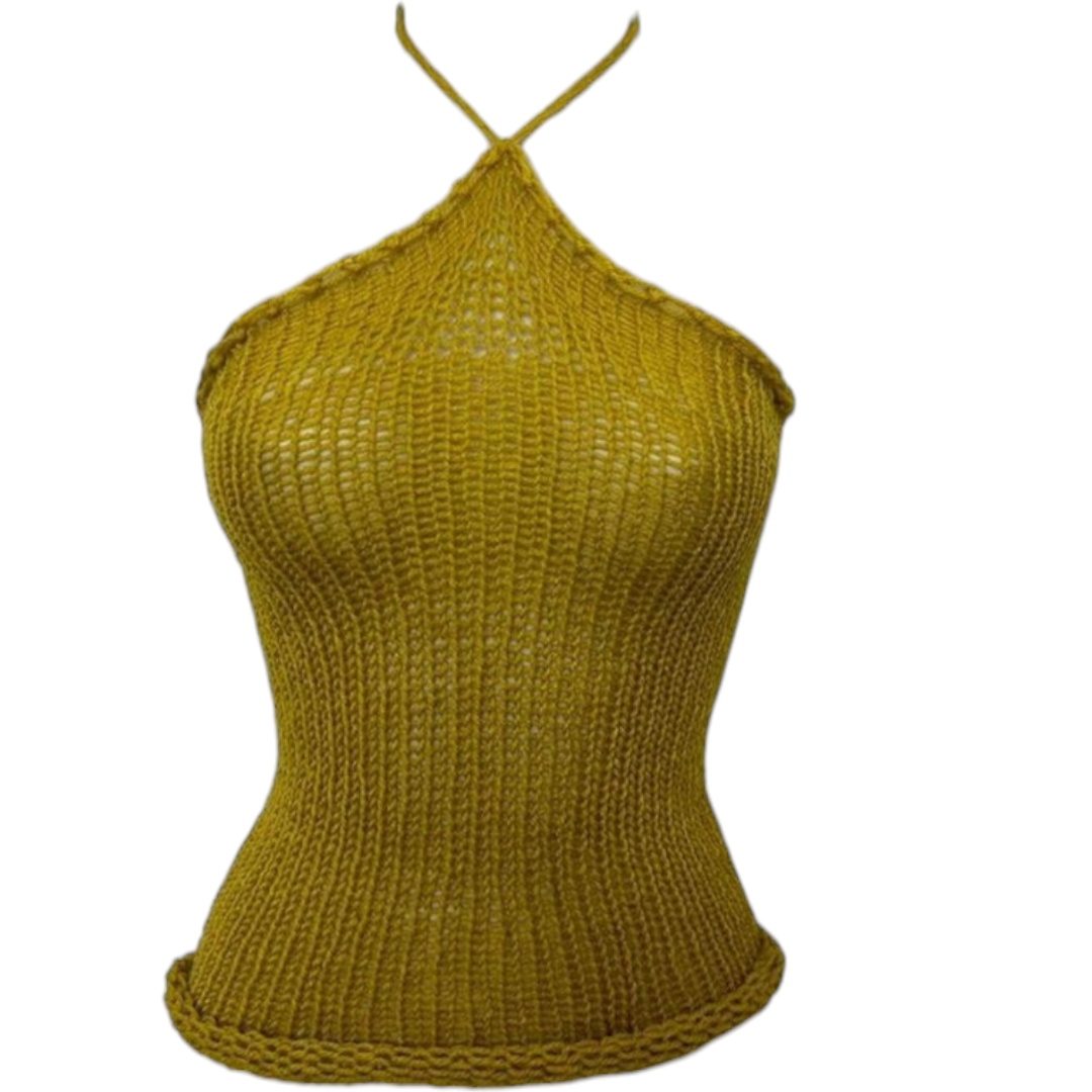 Mustard yellow gold   knitt top