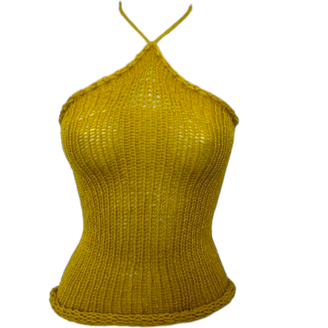 Mustard yellow gold   knitt top