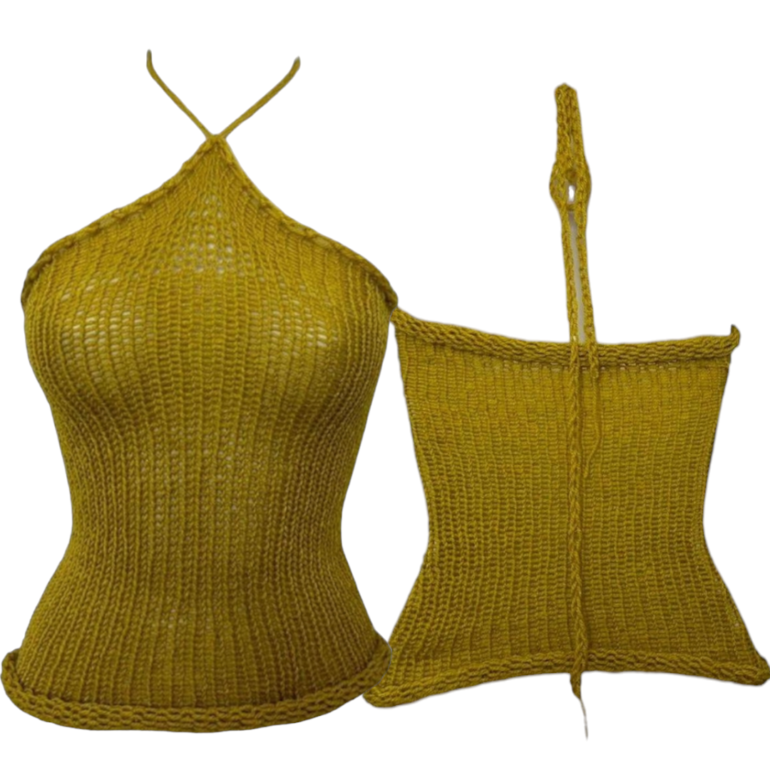 Mustard yellow gold   knitt top