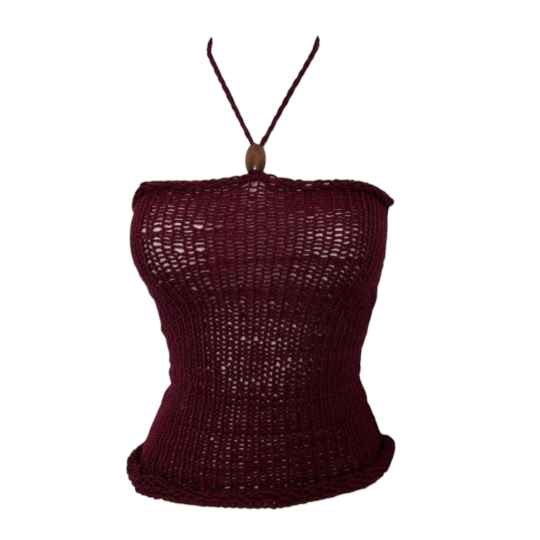 Wine hand knitt summer top