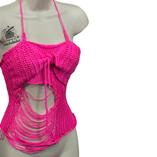 Super Distress  knitt-crochettop