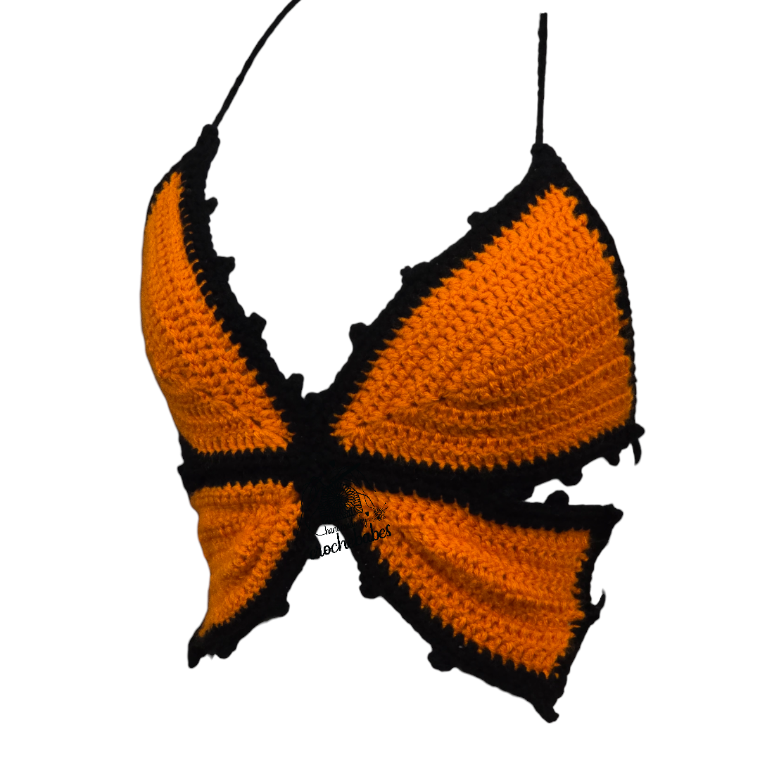 Halloween crochet butterfly top