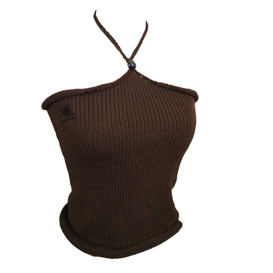 Brown knitt summer top