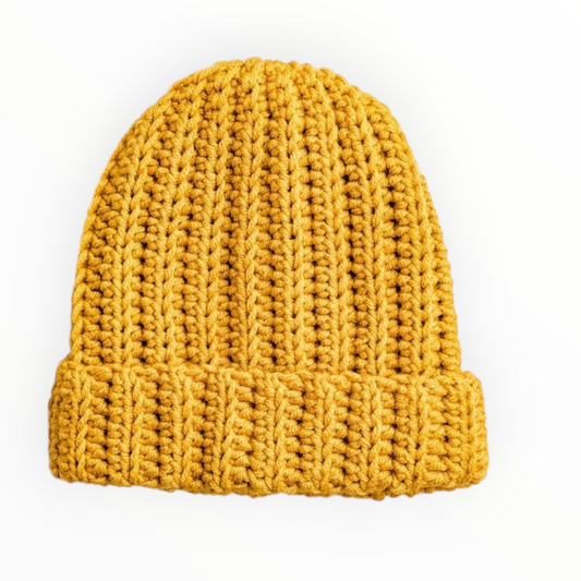 Yellow Ribbed Beanie, Unisex