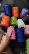 Crochet sequin mesh dress long sleeves