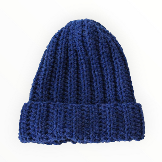 Blue Ribbed Beanie, Unisex