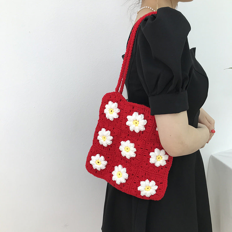 Small Daisy Oblique Crochet Shoulder crochet Bag