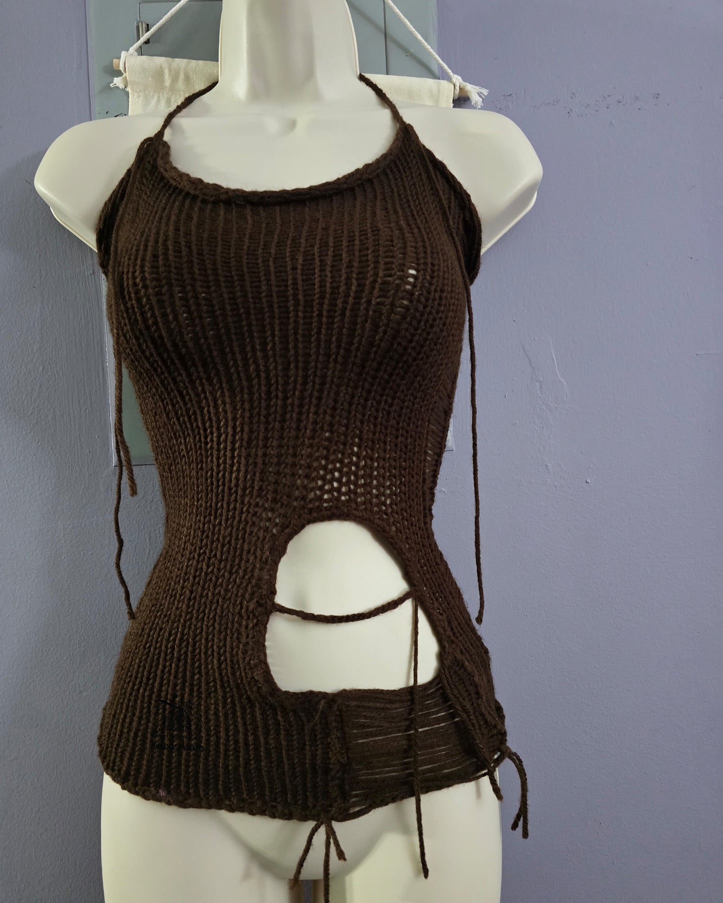 Lacy Distressed Handmade Knit mesh Asymmetrical supper distress