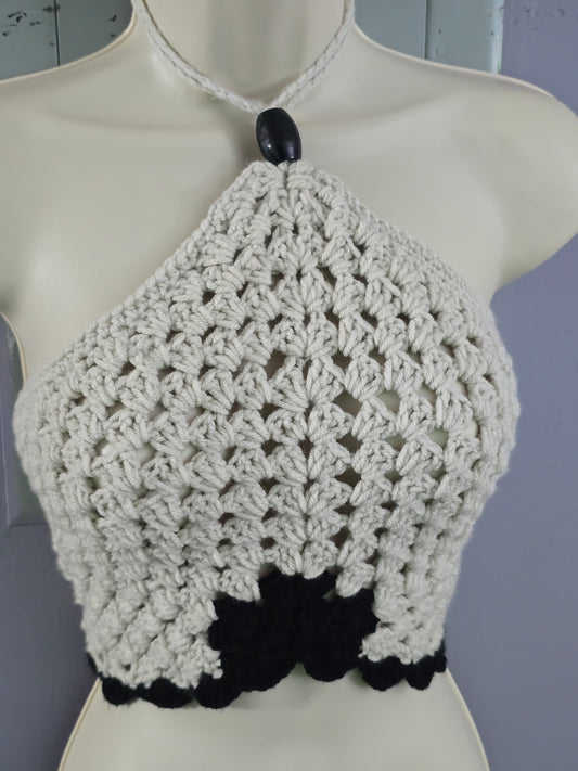 crochet Halter top  size medium| clearances sales size medium *