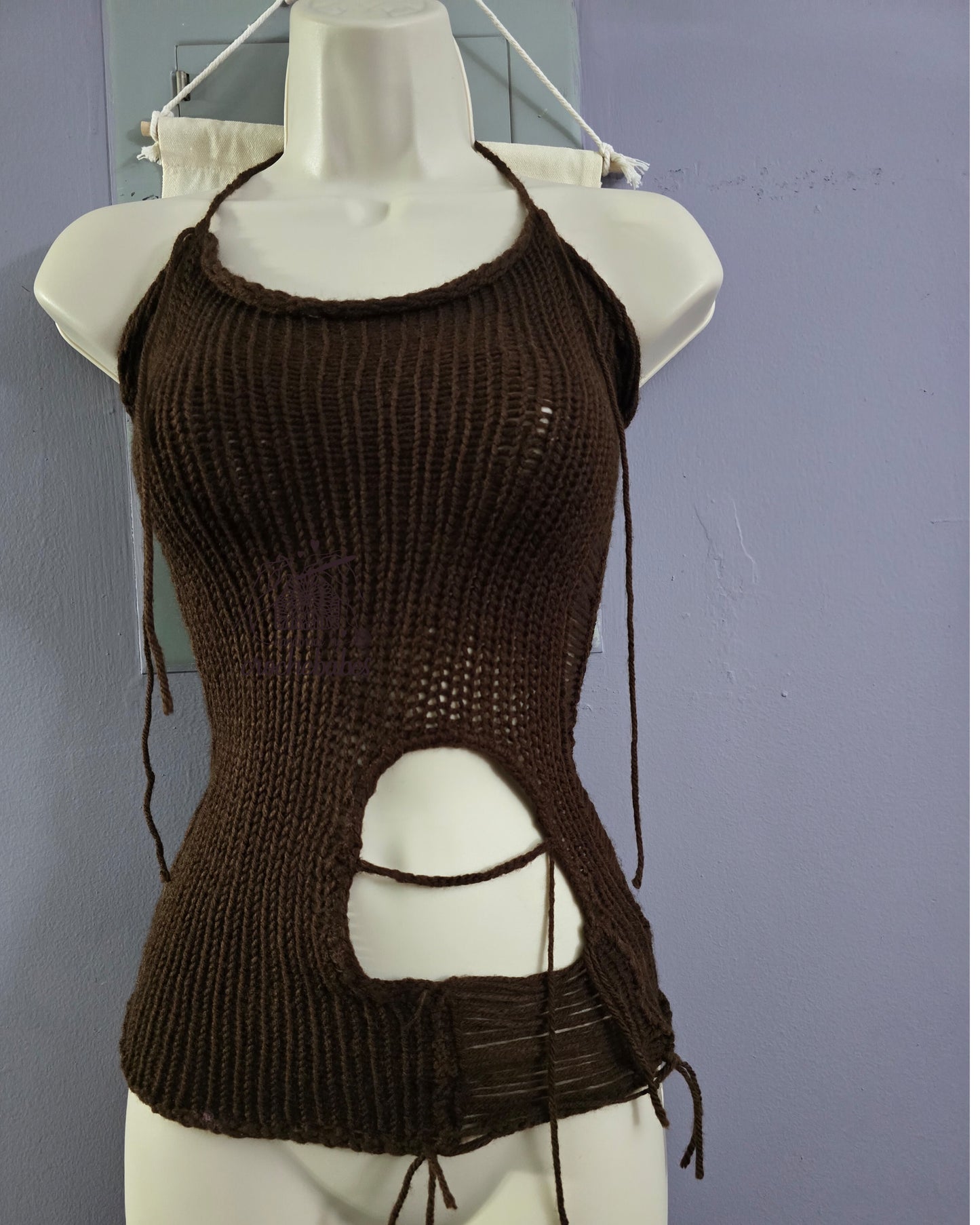 Lacy Distressed Handmade Knit mesh Asymmetrical supper distress