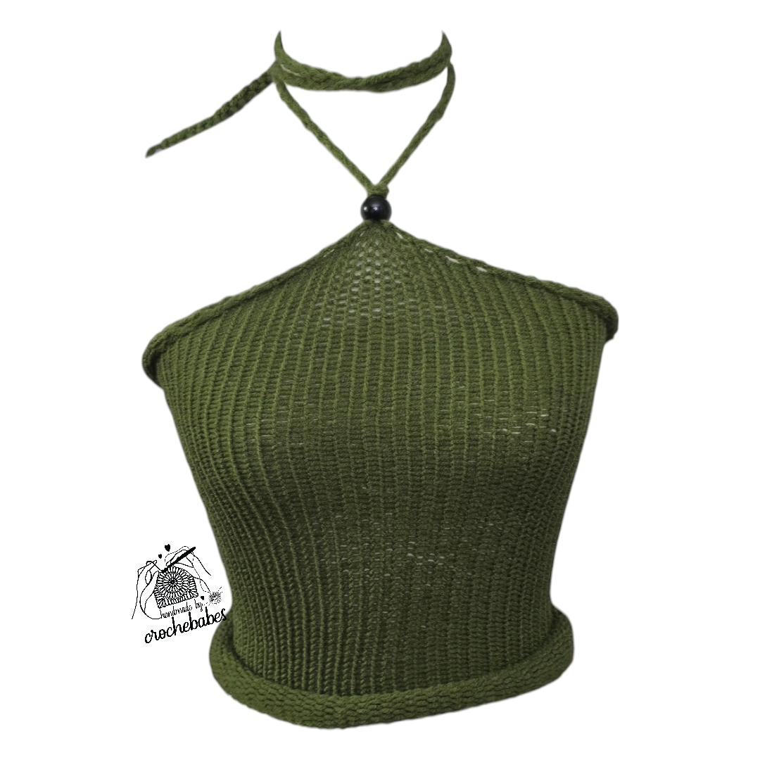 Olive green knitt summer top