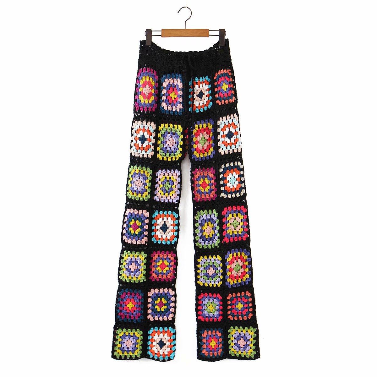 Granny square pants  2 pieces Crochet top and pants woman clothing crochet crop top