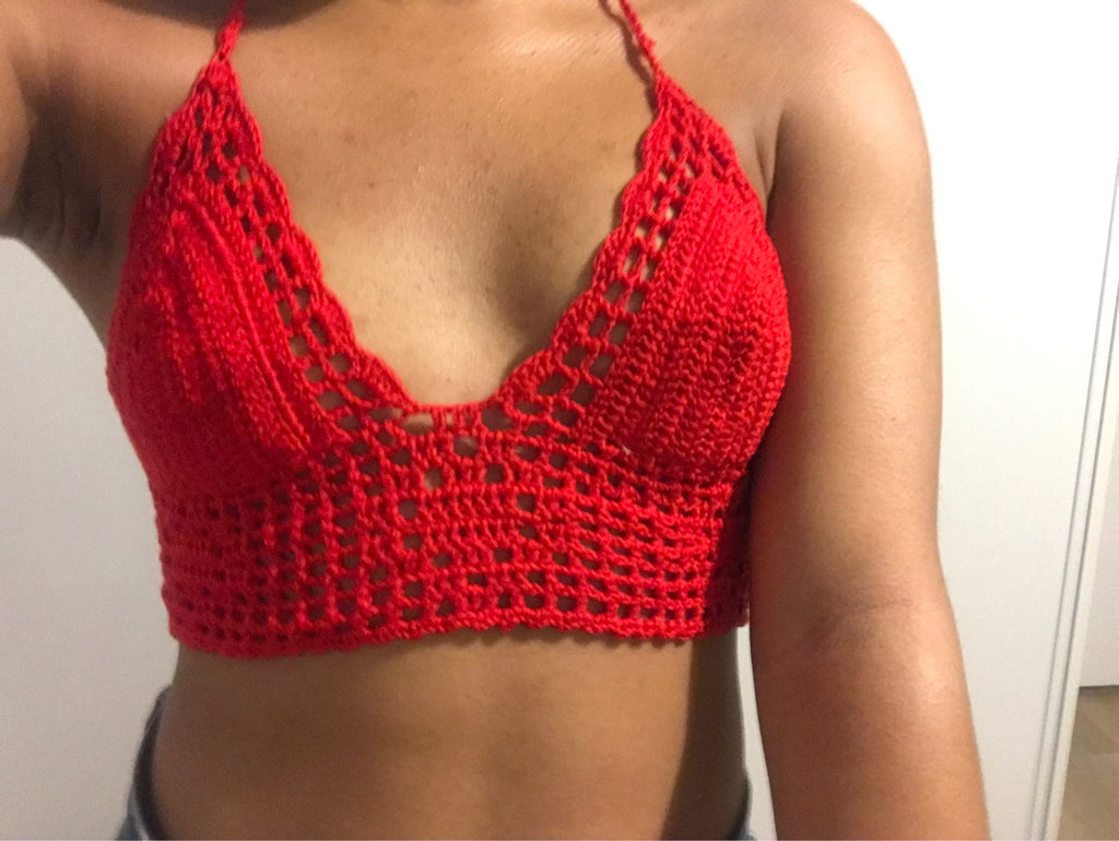 Women's Crtrendy crochet bralette top craftedochet Bralette