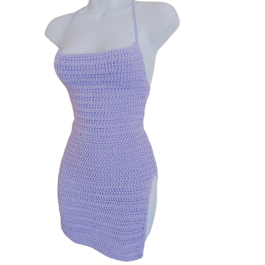 Crochet Knit Mini Dress 