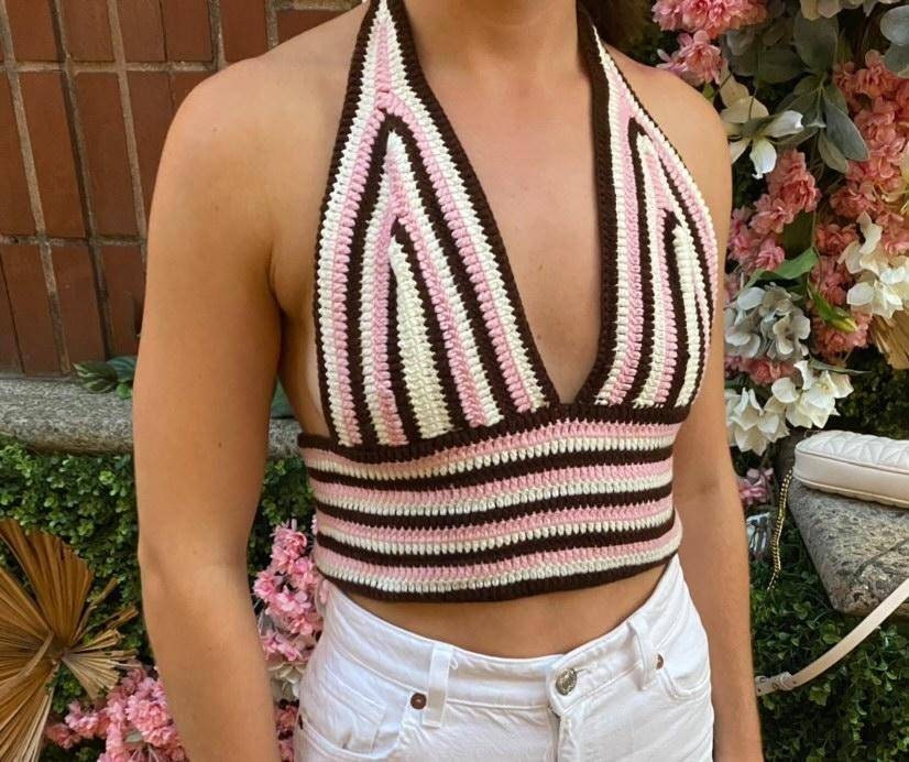 Crochet Lace T Back Bralette Pull Over Women Festival Style Bra Sexy Bikini  Tops