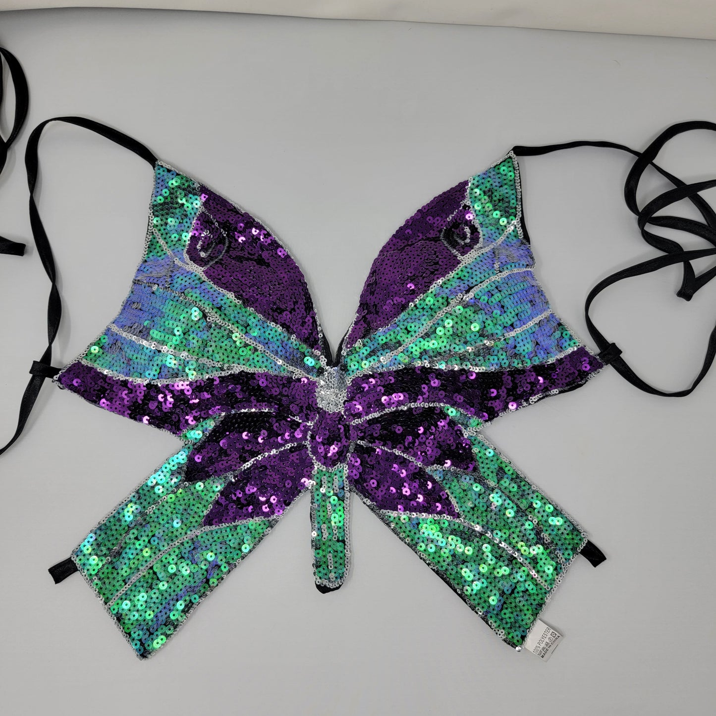 Y2K Butterfly Sequin Top,purple Summer Top,festival top, Sexy Sequin bralette