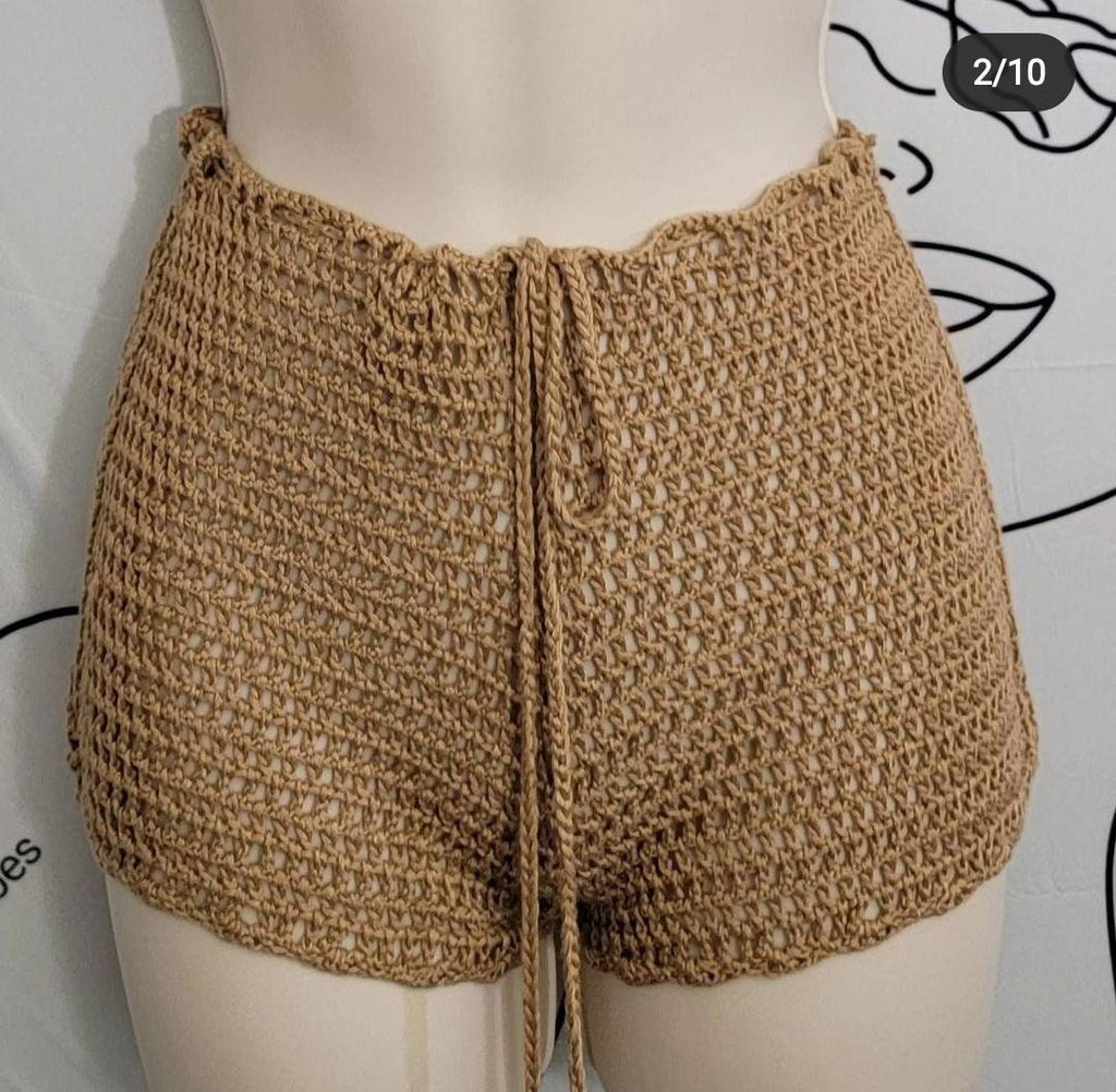 Crochet shorts festival beachwear shorts beachcoverup women clothing  |Bikinicoverups| Bikini | Sustainable | Crochet clothing