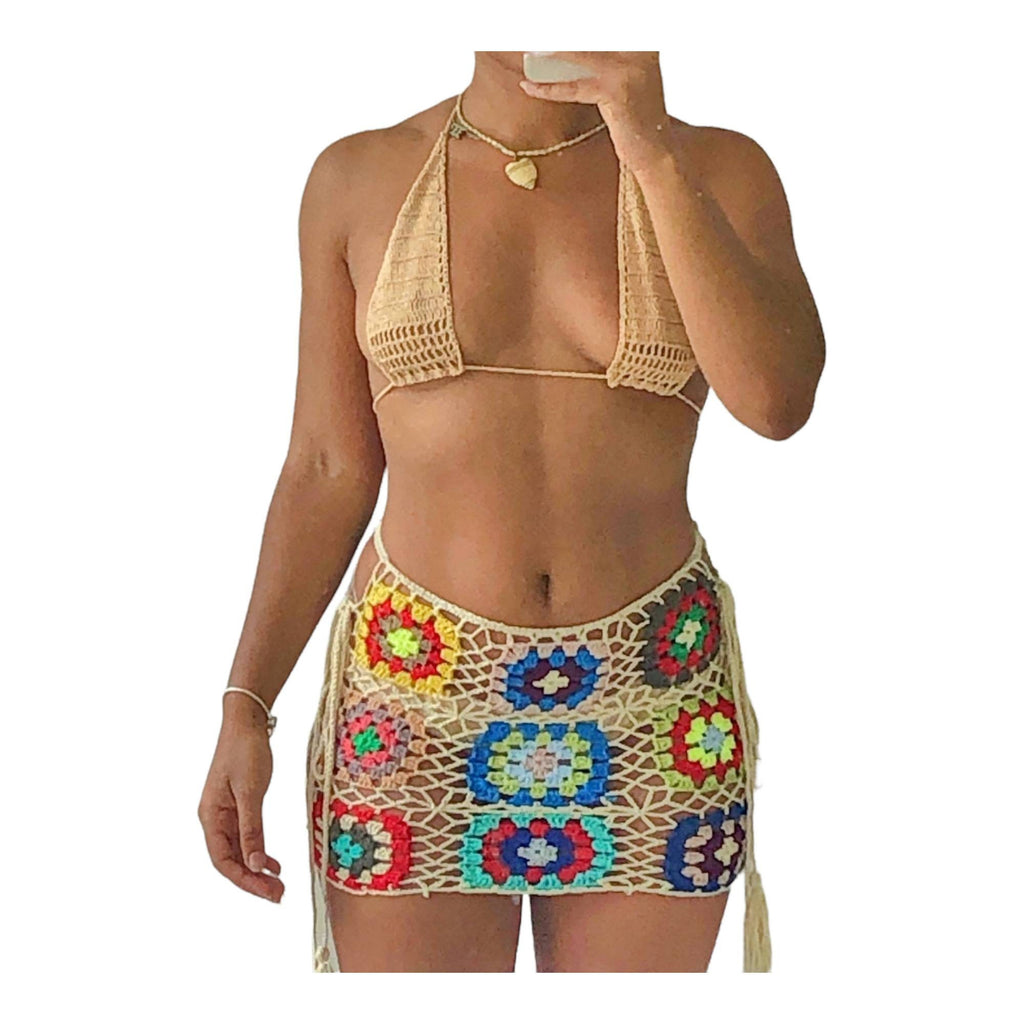 Crochet Two pieces set festival crochet set women clothing Crochet top | beach wear| Bikini | Sustainable | Crochet clothing